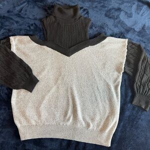 Elegant Two-Tone Sweater